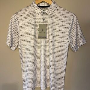PGA Tour White and Black Golf Pattern Shirt
